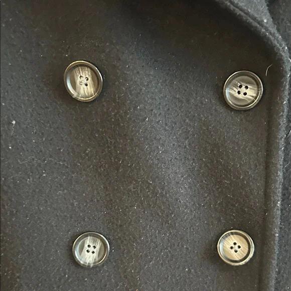 Old Navy Women’s Wool‑Blend Navy Peacoat | Double‑Breasted Classic Winter Coat L - Picture 4 of 8